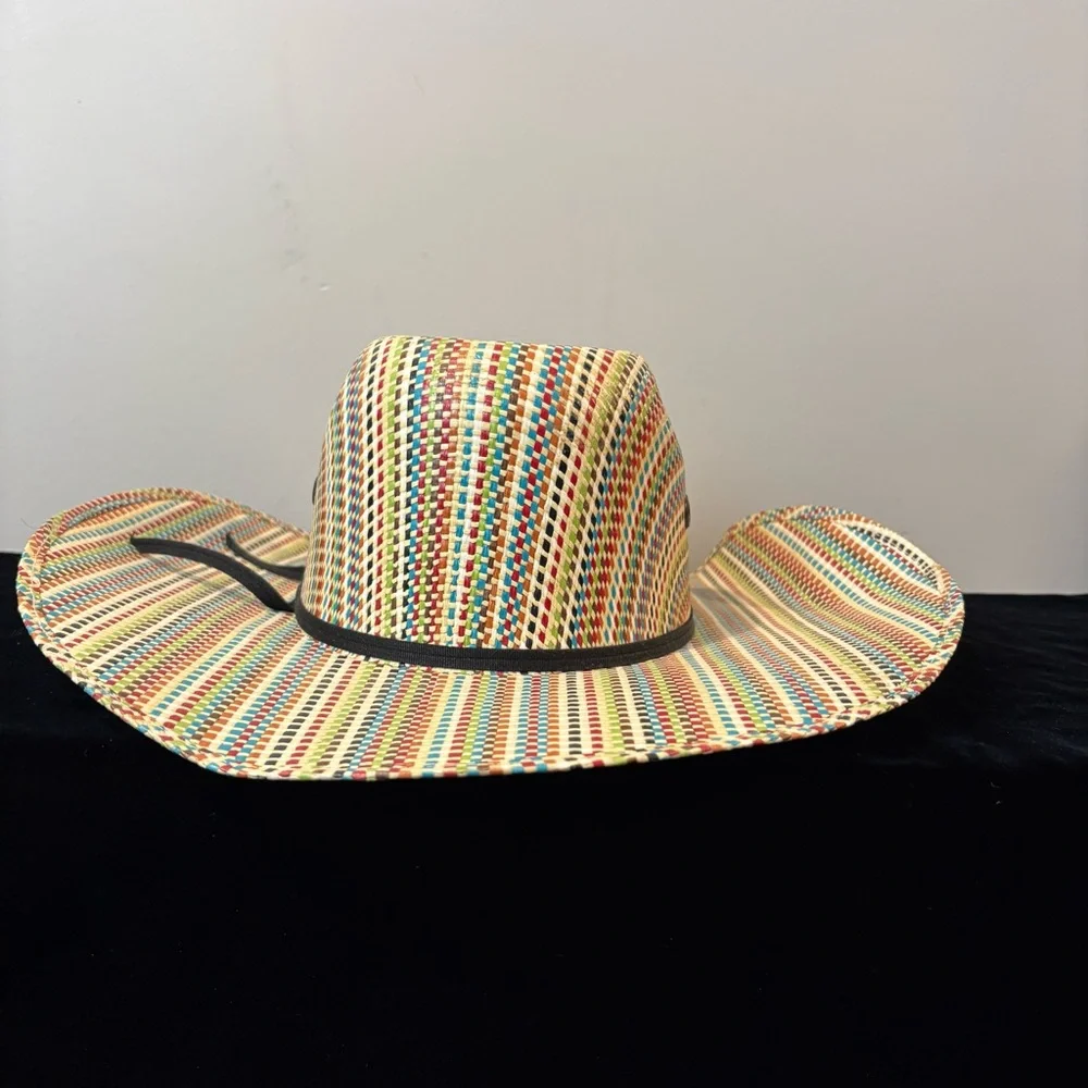 Kid’s Ariat Multicolor Woven Straw Western Cowboy Rodeo Hat
